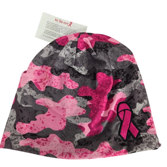 NWT Pink Camo Breast Cancer Support the Cure Beanie Live breathe fight #857 - Picture 1 of 8
